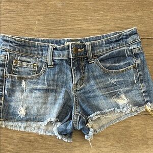 Mossimo Supply Co. Blue Distressed Jean Shorts